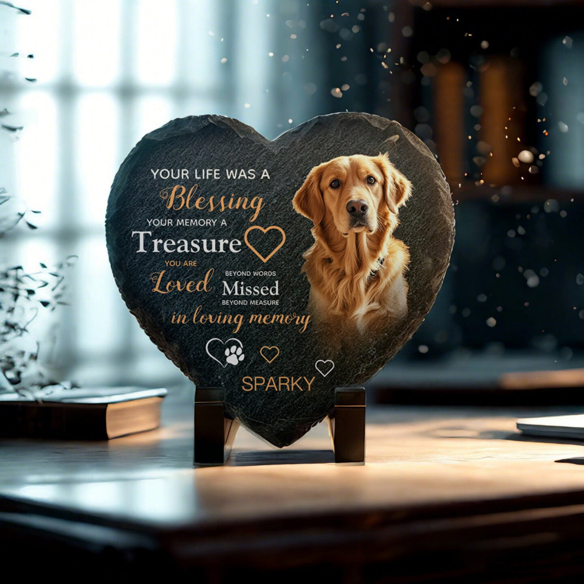 The Slate Memorial – Custom Engraved Pet Garden Stone