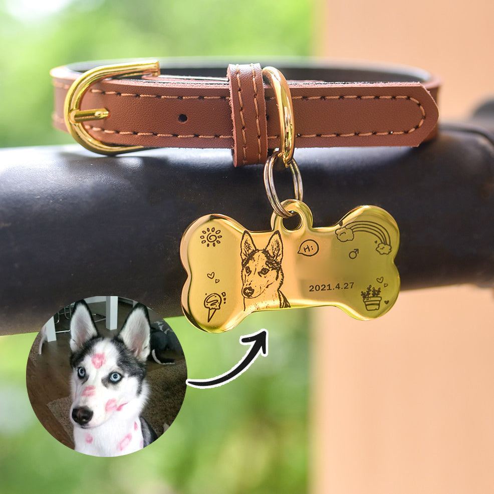 The Engraved Pet Collar ID Tag-Engraved Nameplate for Cats & Small Dogs
