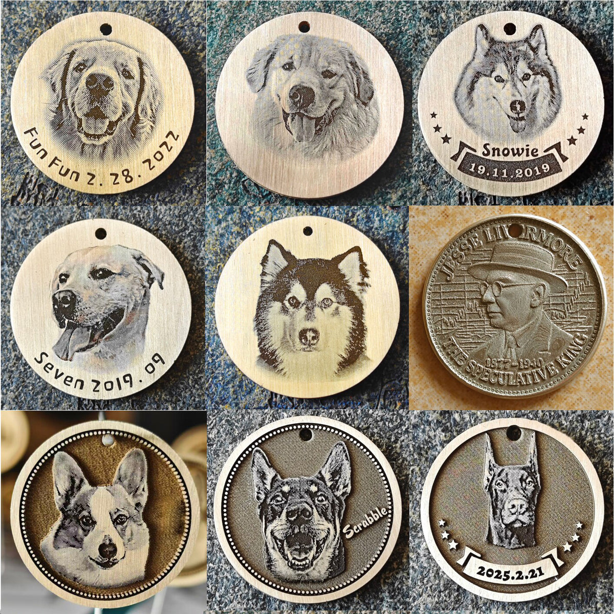 The Memorial Pet Tag:Custom Deep Brass Anti-Lost Keychain