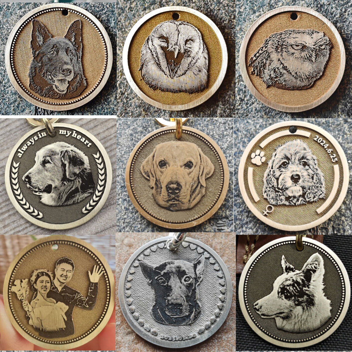 The Memorial Pet Tag:Custom Deep Brass Anti-Lost Keychain