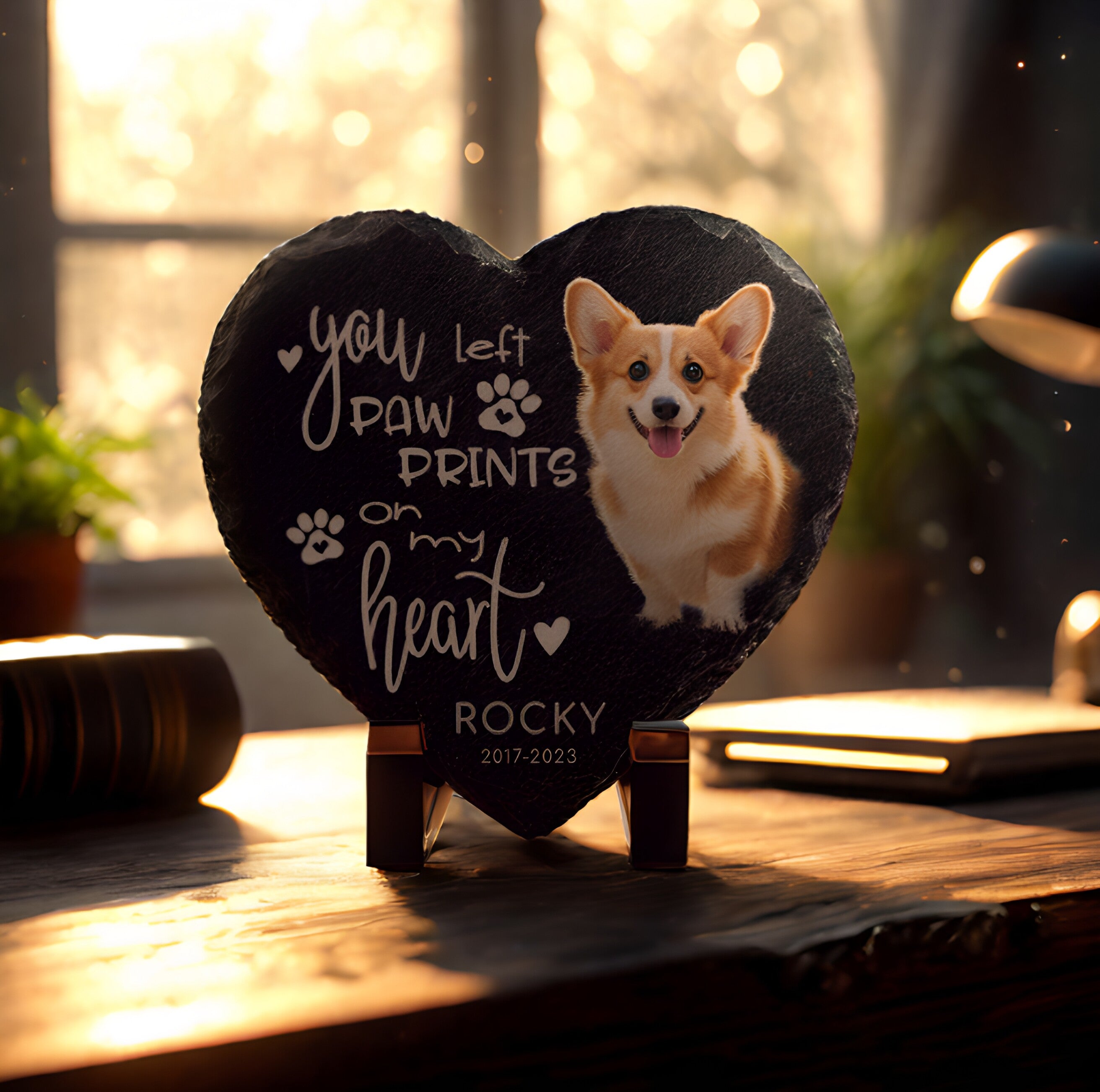 The Slate Memorial – Custom Engraved Pet Garden Stone