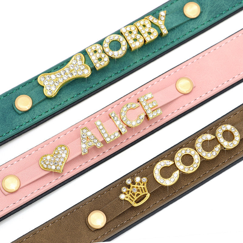 The Rhinestone Letter Pet Collar – Personalized DIY Dog Collar