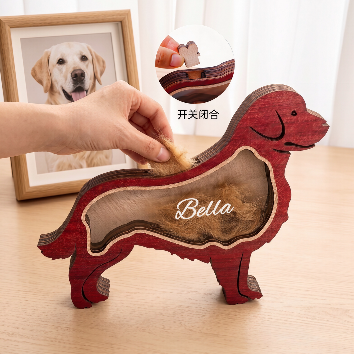 The Wooden Pet Hair Keepsake Box-Personalized Dog & Cat Fur Memory Box
