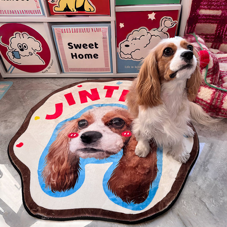 The Shaped Portrait – Cartoon Pet Rug In Your Pet's Shape.