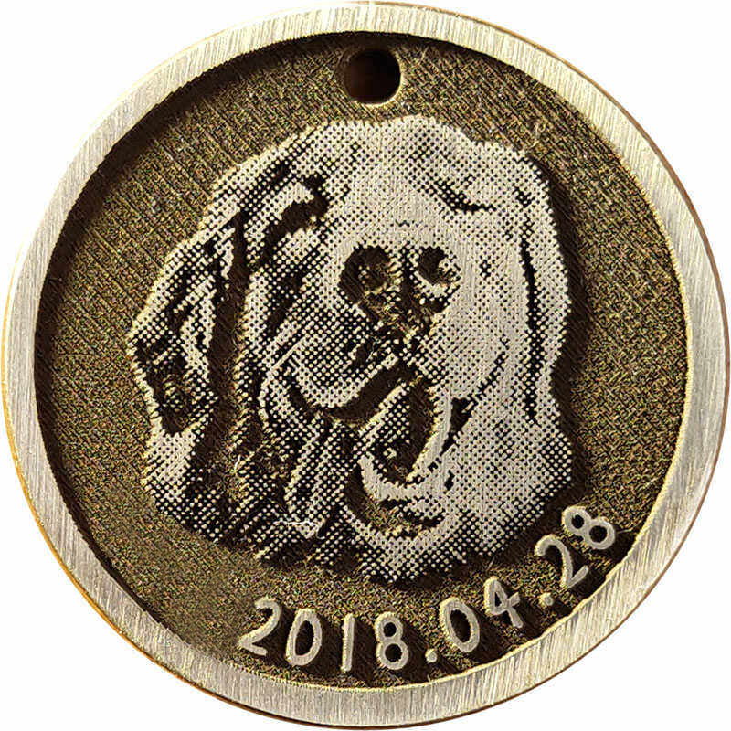 The Memorial Pet Tag:Custom Deep Brass Anti-Lost Keychain