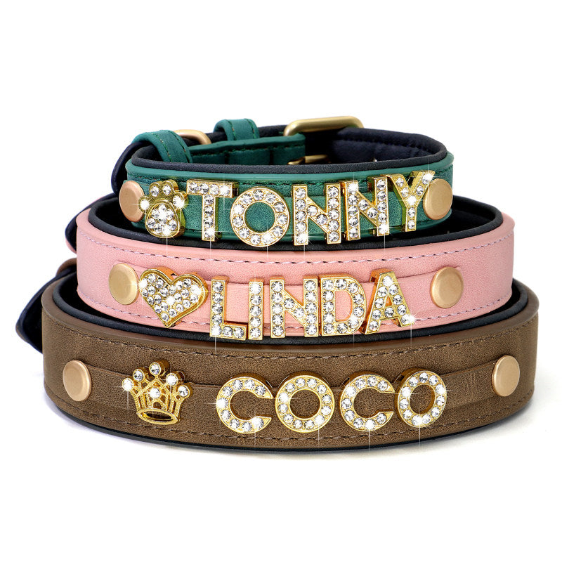 The Rhinestone Letter Pet Collar – Personalized DIY Dog Collar