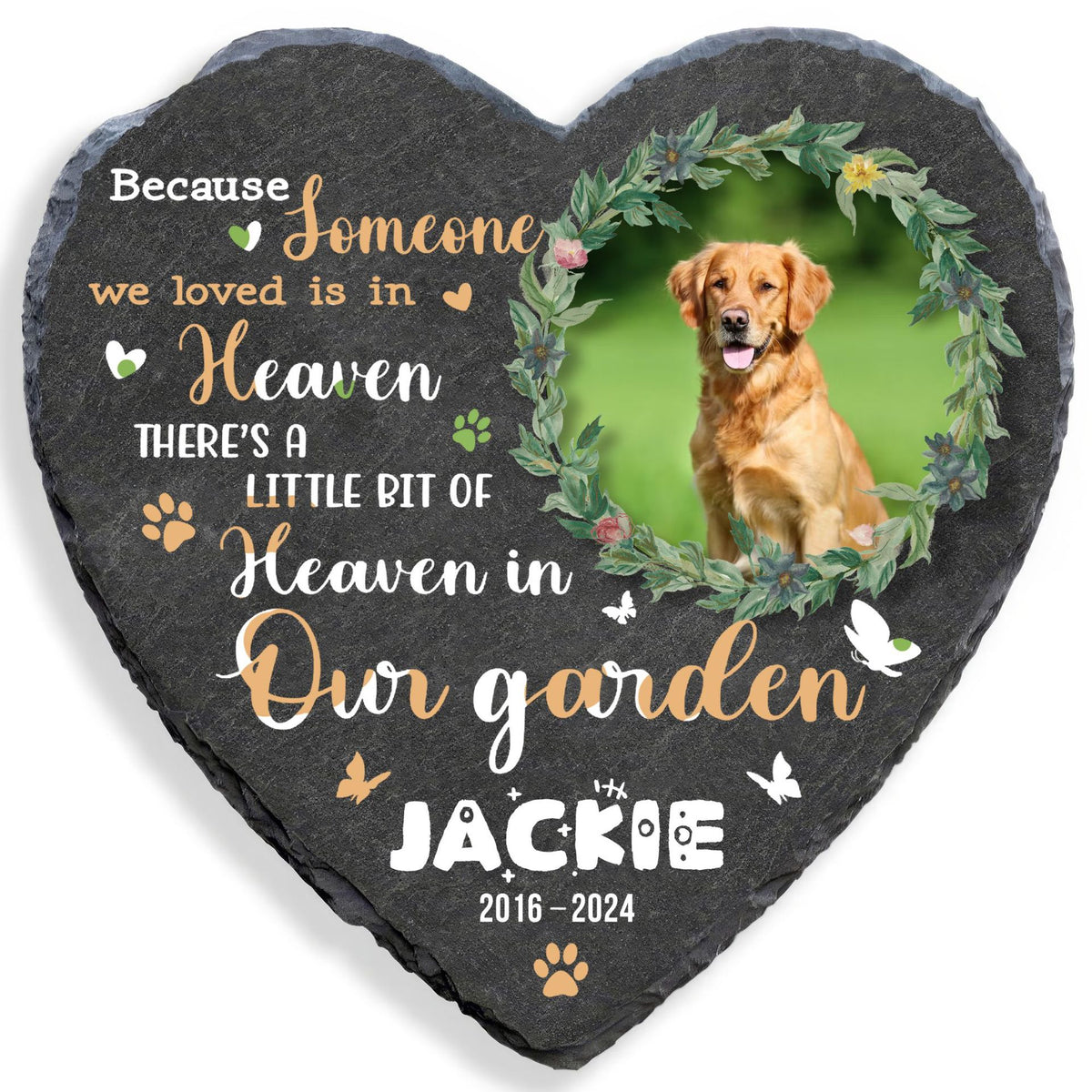 The Slate Memorial – Custom Engraved Pet Garden Stone
