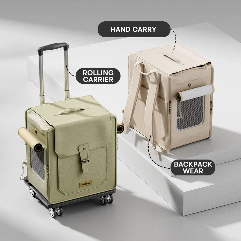 The Roll & Roam – Spacious 2-In-1 Pet Carrier Backpack & Trolley.