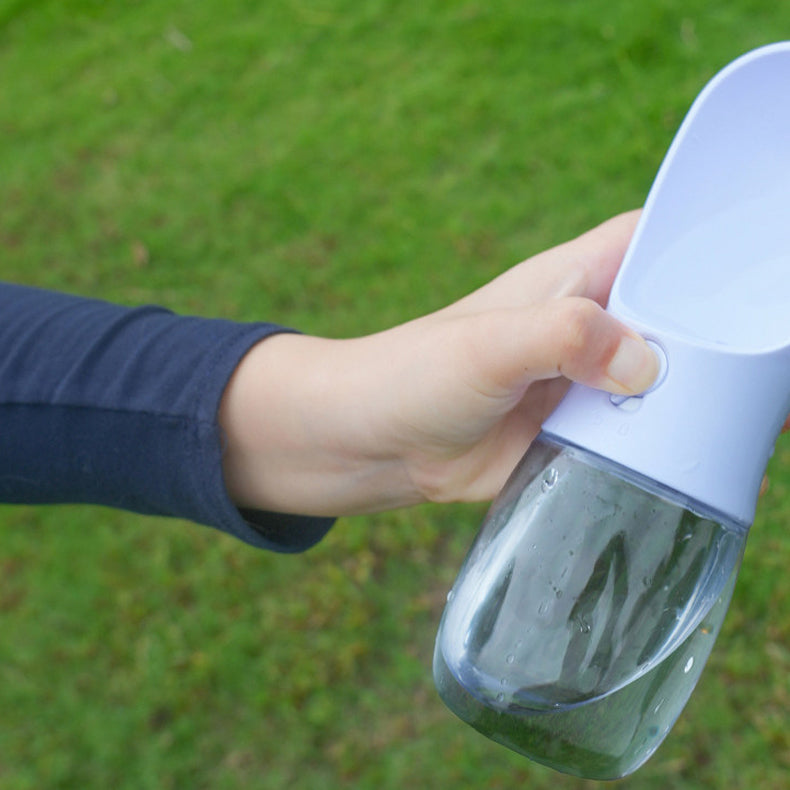 The Trail Flask – Portable 2-In-1 Pet Water & Food Bottle.