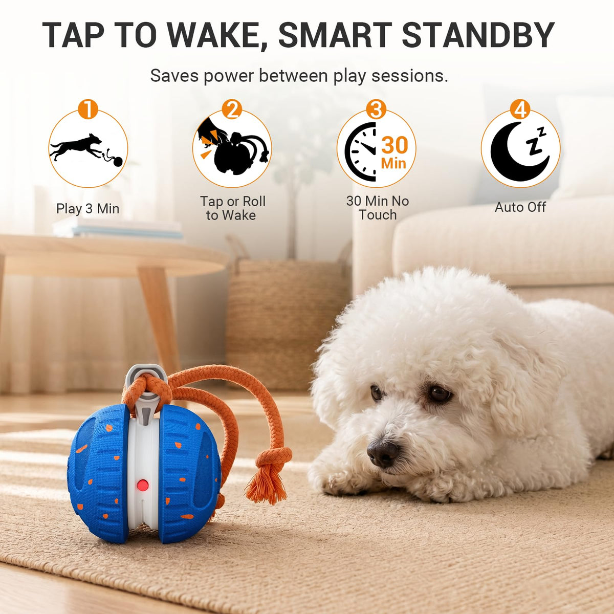The Auto Roll – Self-Rolling Chew-Resistant Ball For Dogs.
