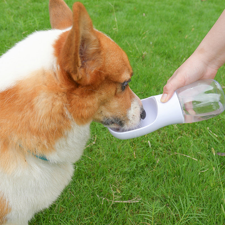 The Trail Flask – Portable 2-In-1 Pet Water & Food Bottle.
