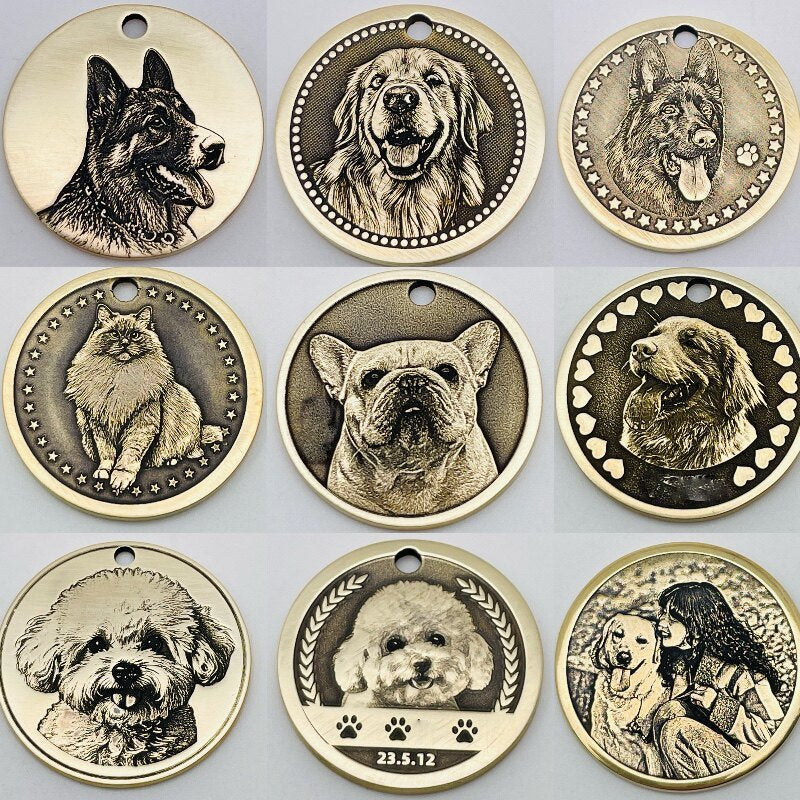 The Memorial Pet Tag:Custom Deep Brass Anti-Lost Keychain