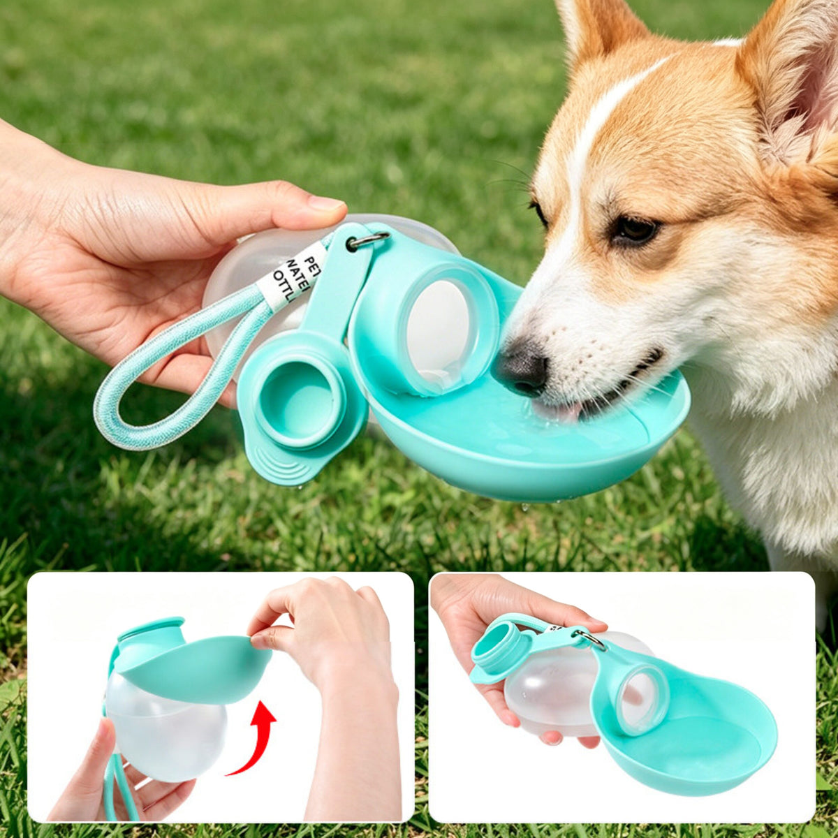 The Fold Flask – FDA Food-Grade Silicone Pet Water Bottle & Bowl.