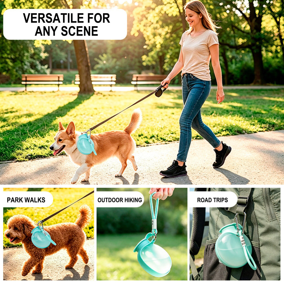 The Fold Flask – FDA Food-Grade Silicone Pet Water Bottle & Bowl.