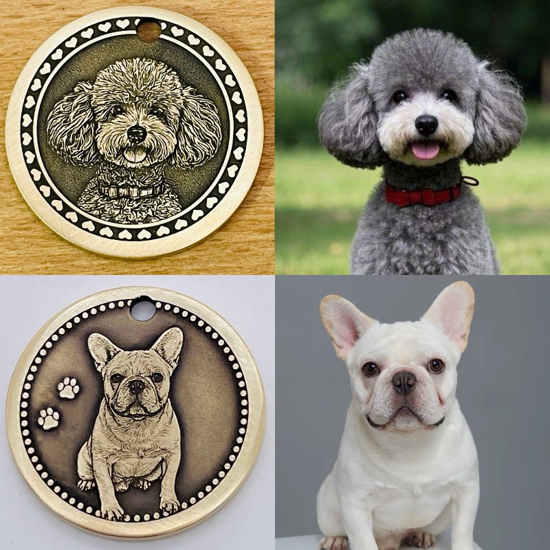 The Memorial Pet Tag:Custom Deep Brass Anti-Lost Keychain