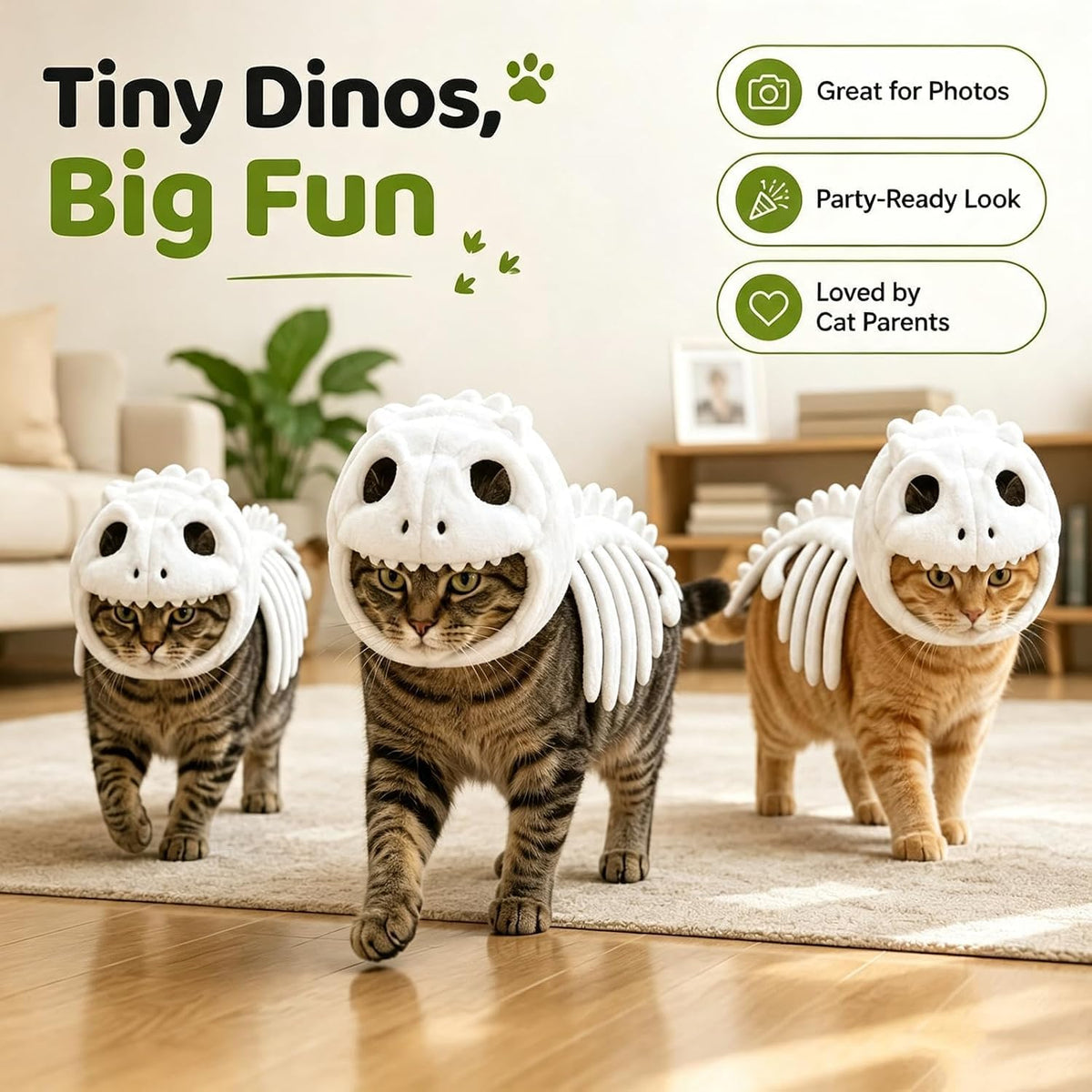 The Fossil Feline – Dinosaur Skeleton Cat Costume.