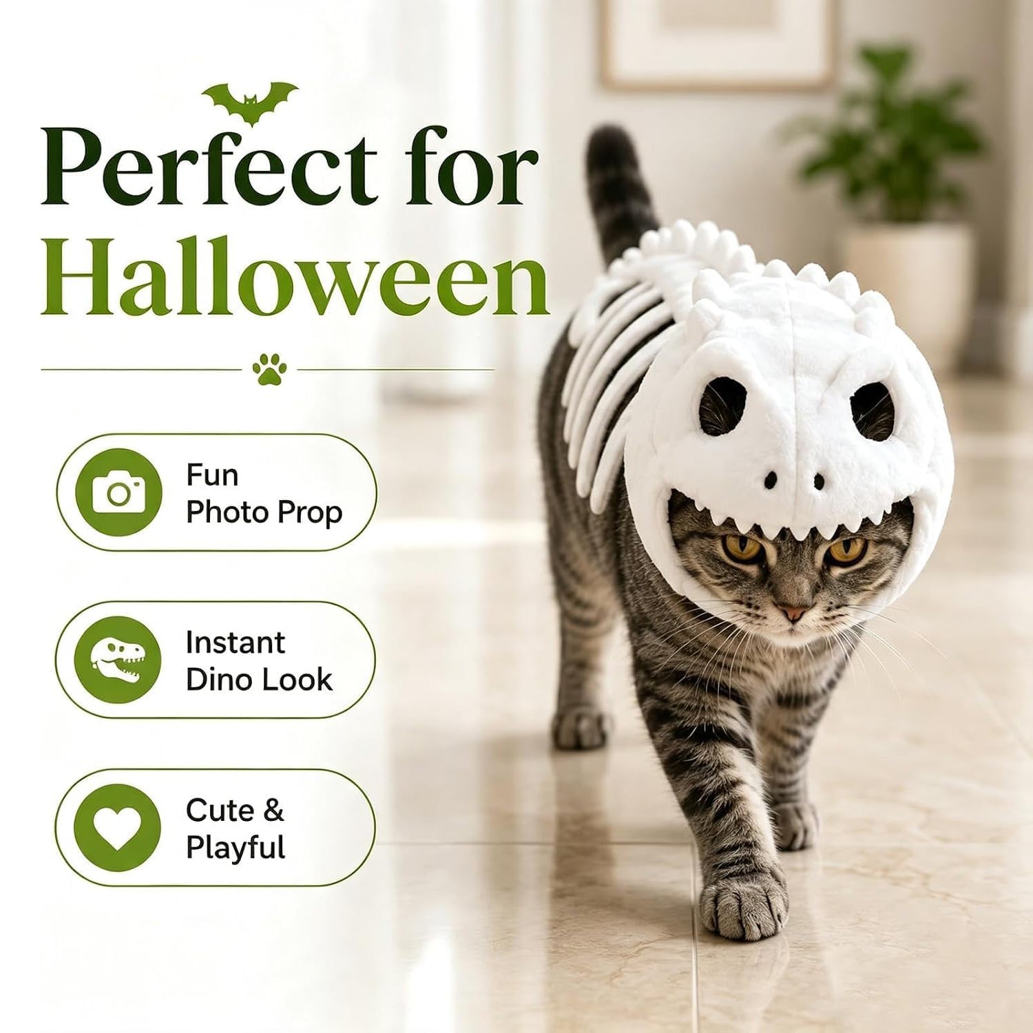 The Fossil Feline – Dinosaur Skeleton Cat Costume.