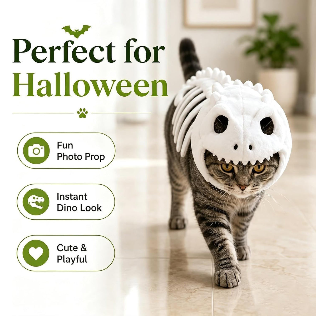 The Fossil Feline – Dinosaur Skeleton Cat Costume.