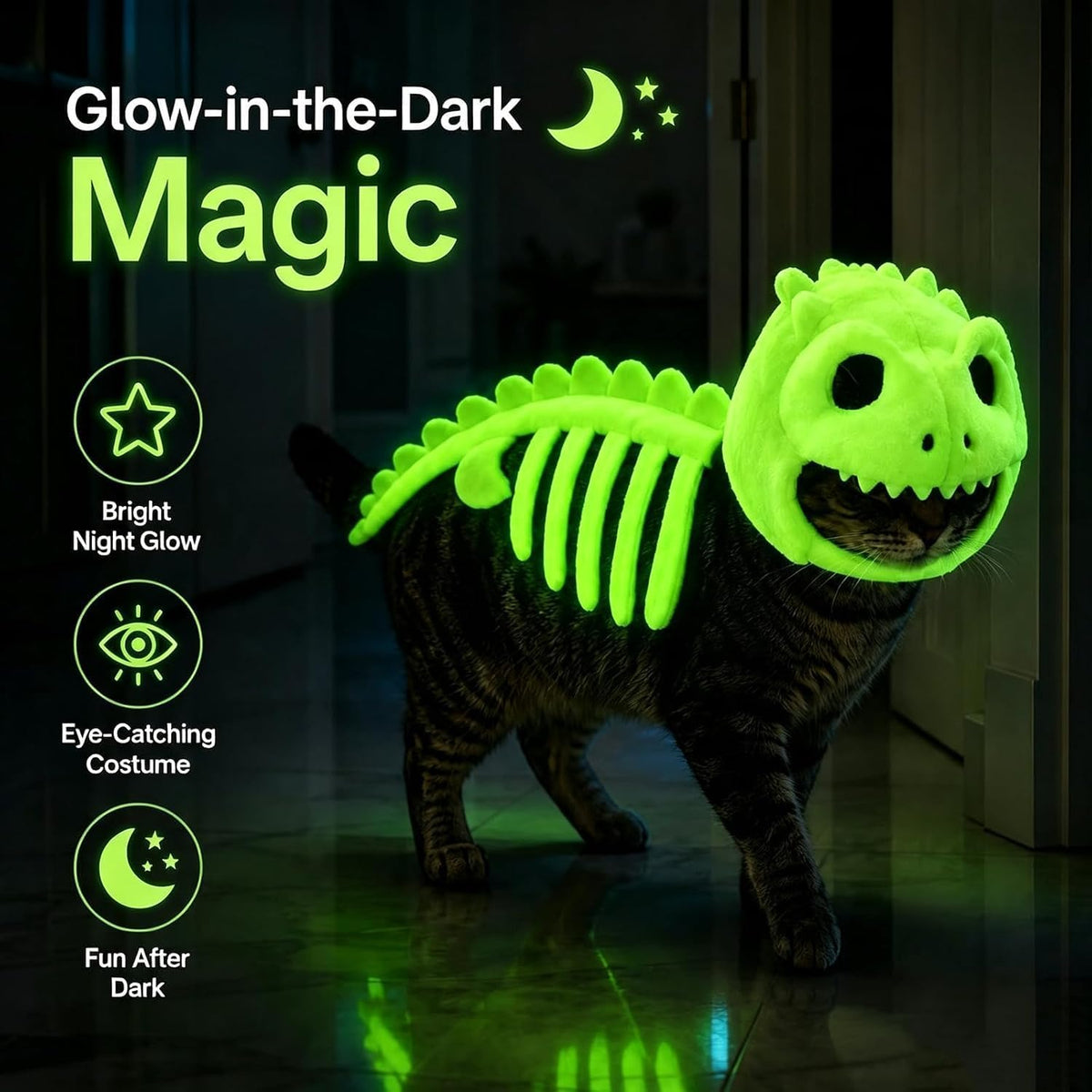 The Fossil Feline – Dinosaur Skeleton Cat Costume.