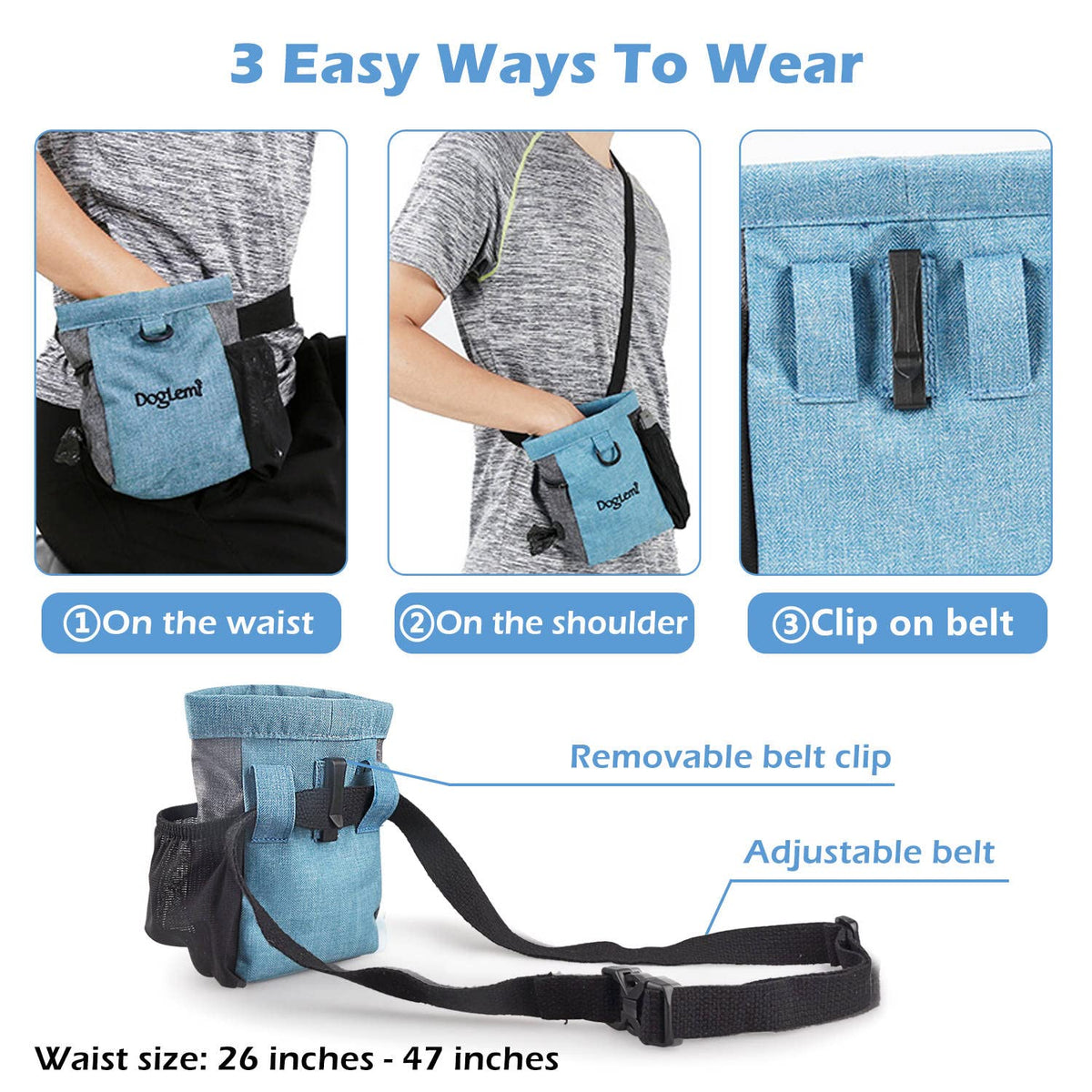 The Trail Trainer – Portable Dog Training Waist Pack For Large Dogs.