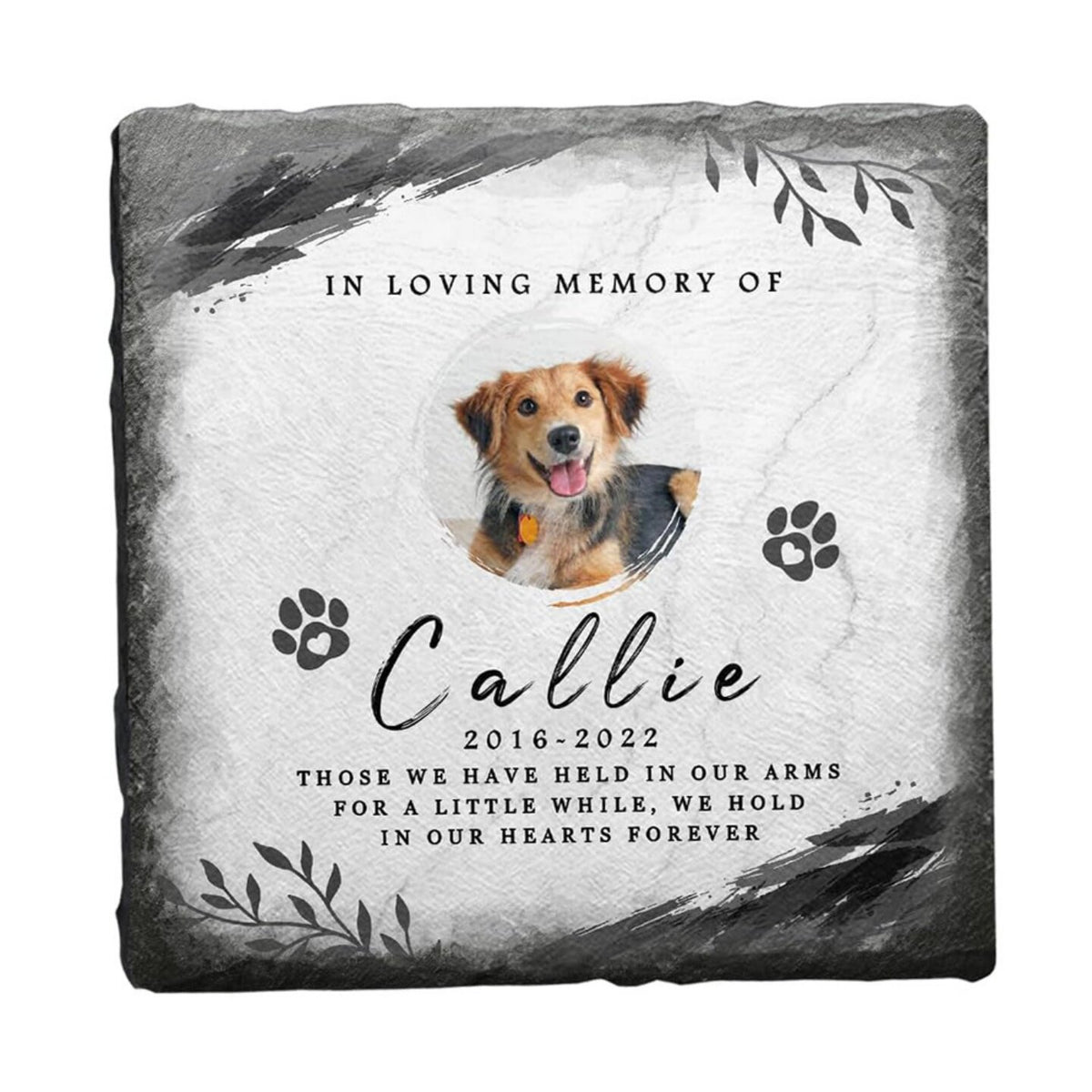 The Slate Memorial – Custom Engraved Pet Garden Stone