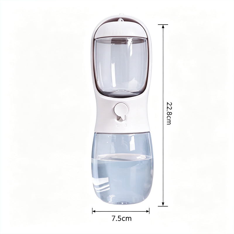 The Trail Flask – Portable 2-In-1 Pet Water & Food Bottle.