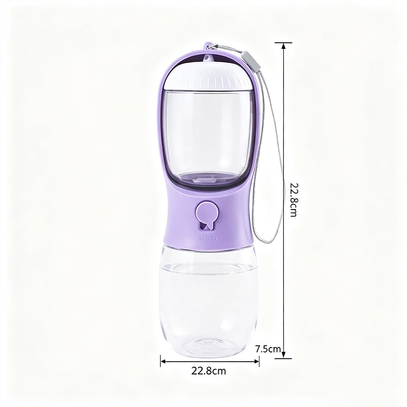 The Trail Flask – Portable 2-In-1 Pet Water & Food Bottle.