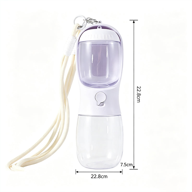 The Trail Flask – Portable 2-In-1 Pet Water & Food Bottle.