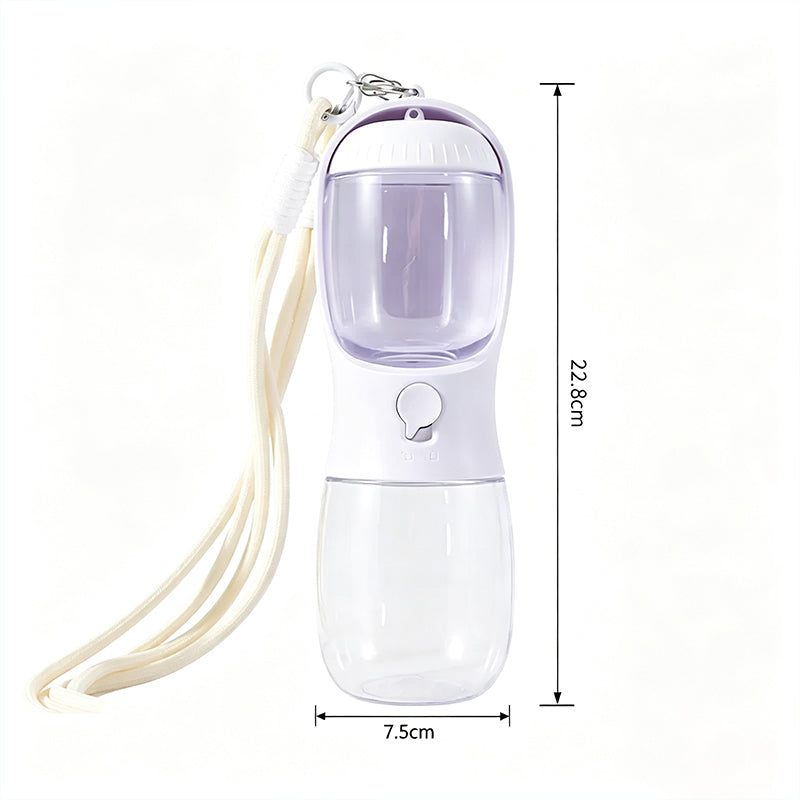 The Trail Flask – Portable 2-In-1 Pet Water & Food Bottle.