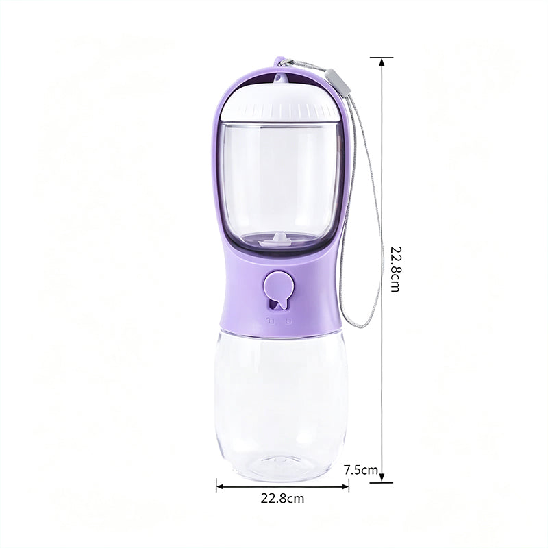 The Trail Flask – Portable 2-In-1 Pet Water & Food Bottle.