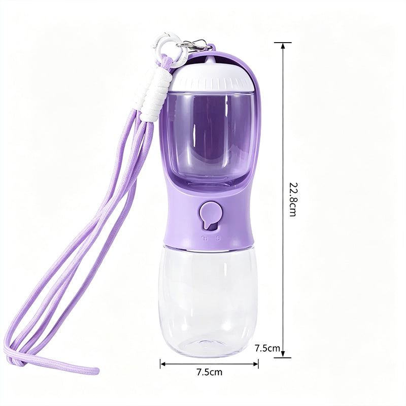 The Trail Flask – Portable 2-In-1 Pet Water & Food Bottle.