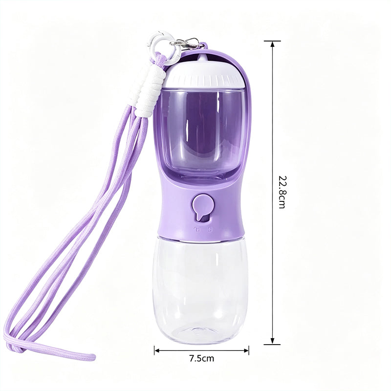 The Trail Flask – Portable 2-In-1 Pet Water & Food Bottle.