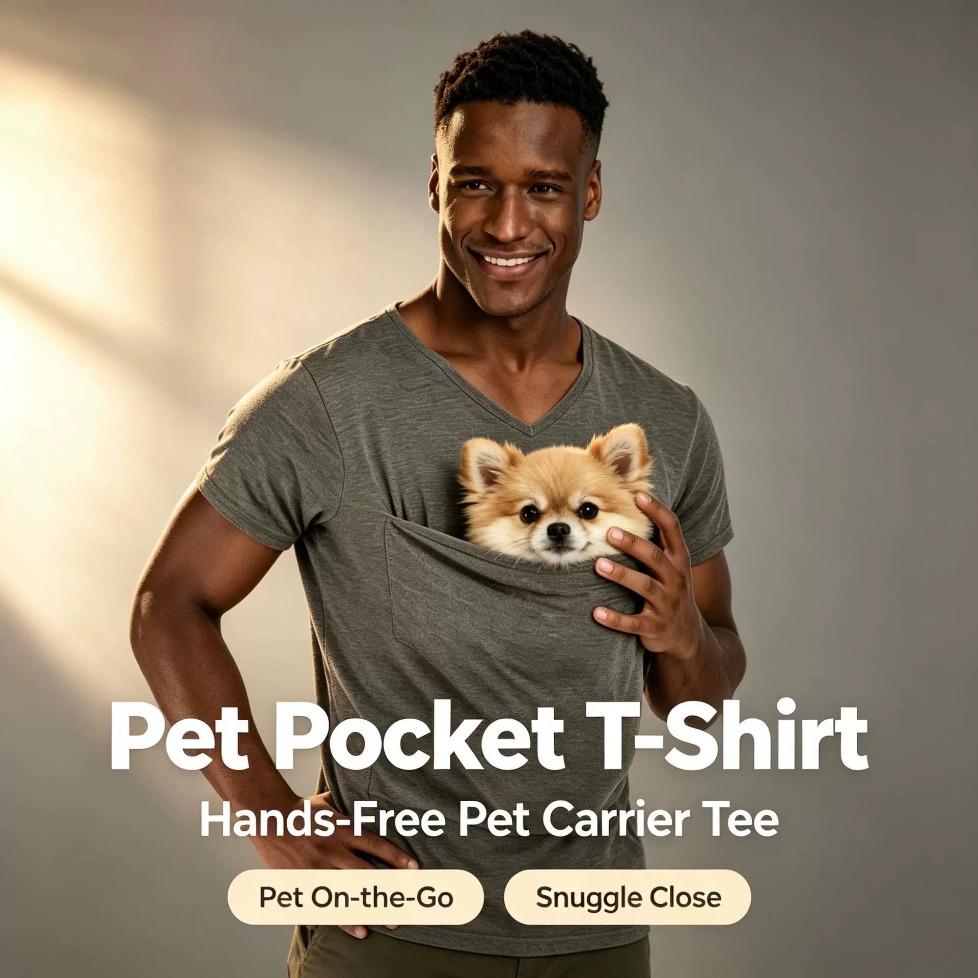 The Pocket Pet – Wearable Pet Pouch T-Shirt For Cats & Dogs.