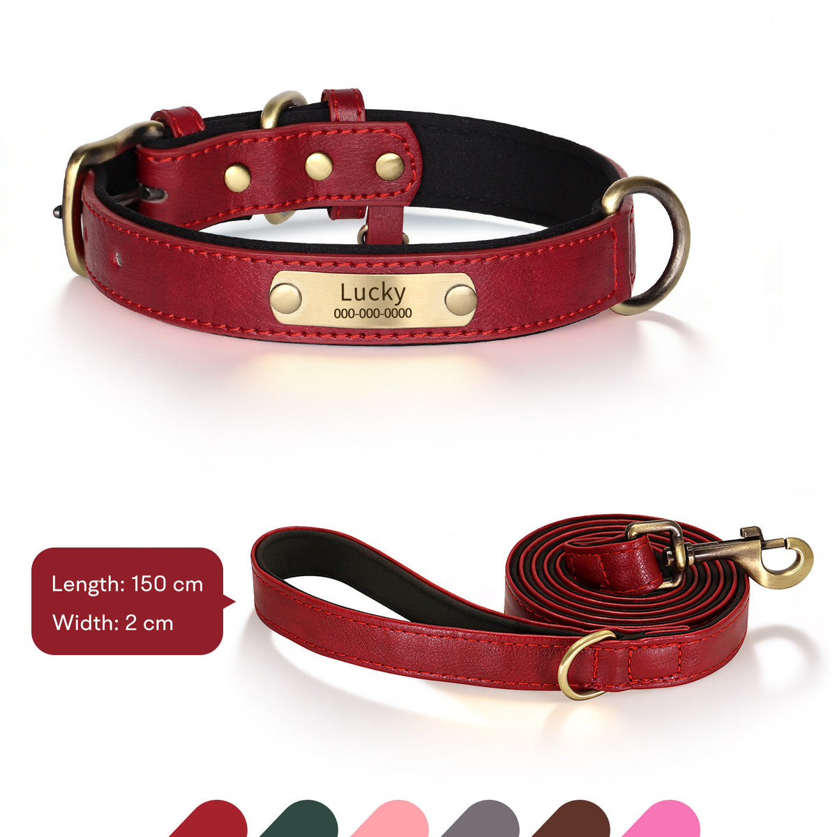 The Classic Neck – Personalized Leather Dog Collar
