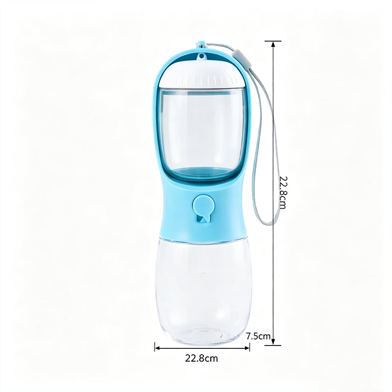 The Trail Flask – Portable 2-In-1 Pet Water & Food Bottle.