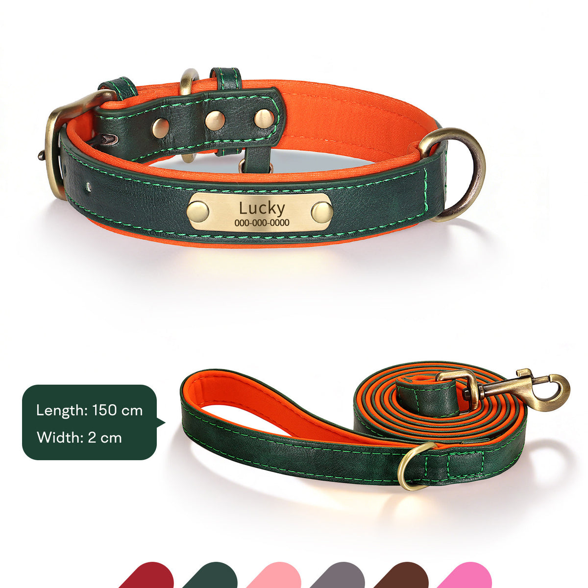 The Classic Neck – Personalized Leather Dog Collar