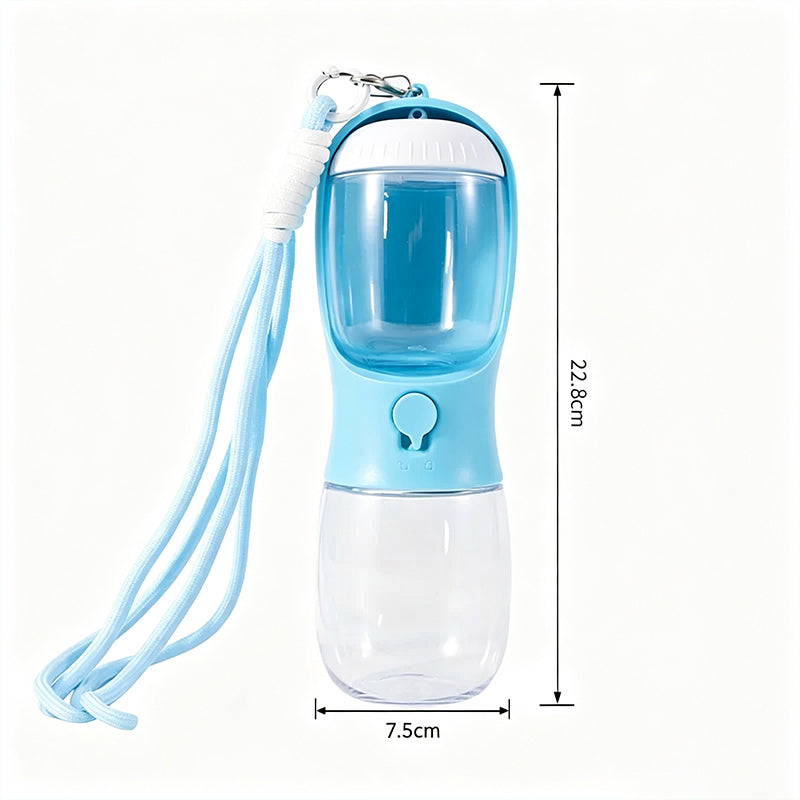 The Trail Flask – Portable 2-In-1 Pet Water & Food Bottle.