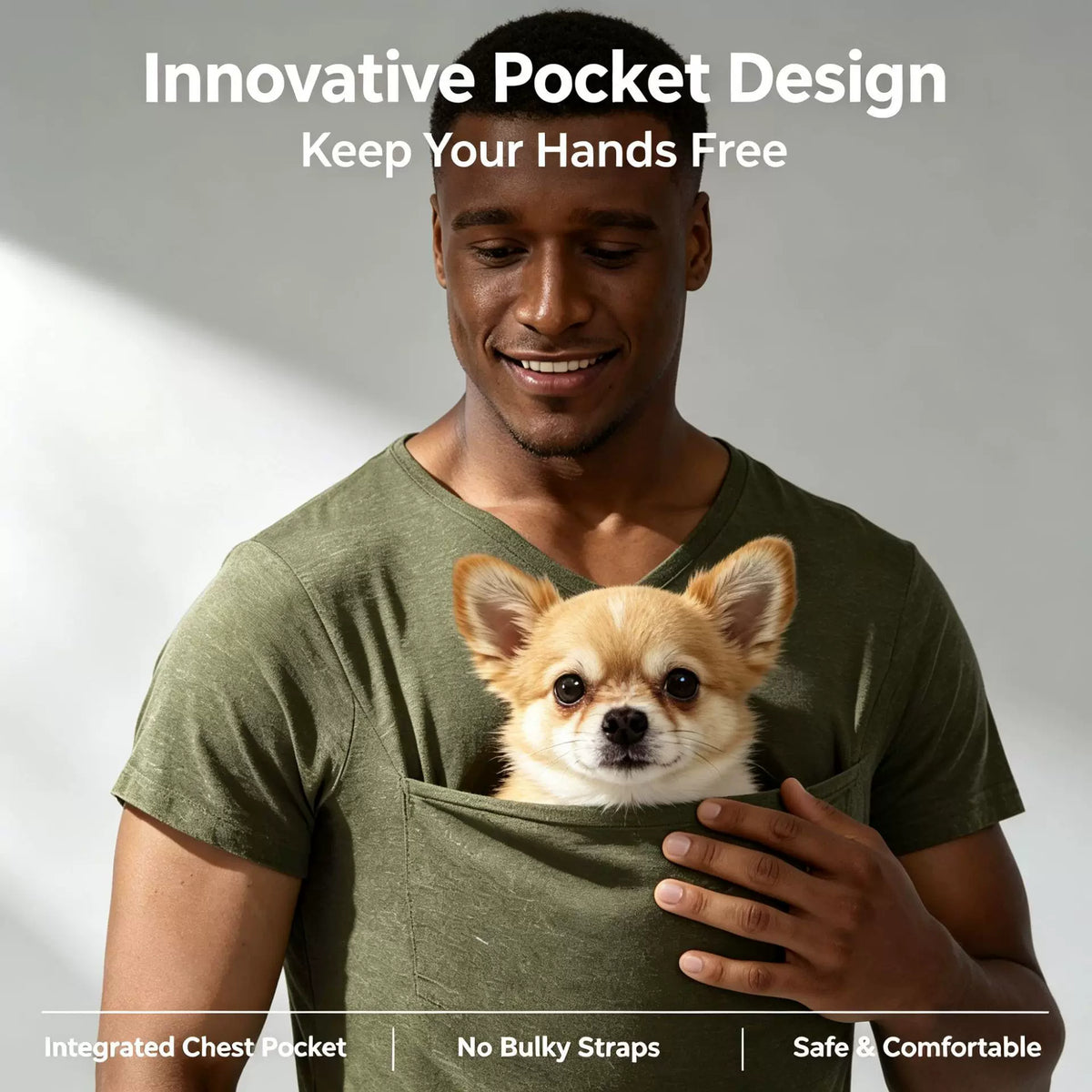 The Pocket Pet – Wearable Pet Pouch T-Shirt For Cats & Dogs.
