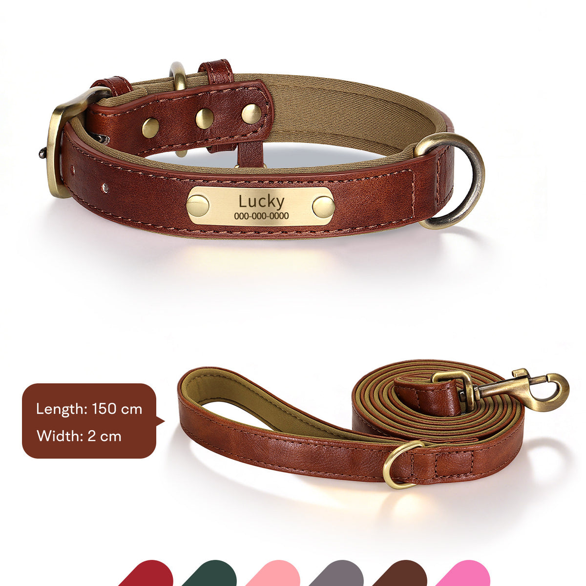 The Classic Neck – Personalized Leather Dog Collar