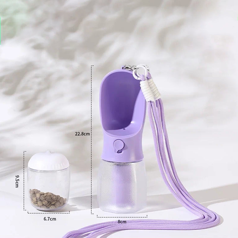 The Trail Flask – Portable 2-In-1 Pet Water & Food Bottle.