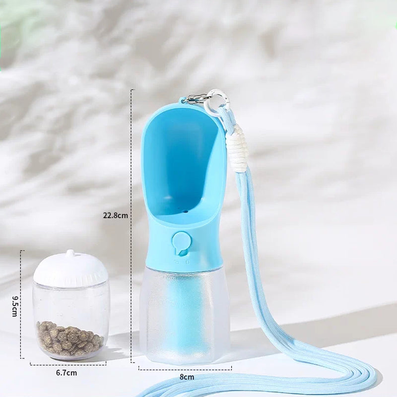 The Trail Flask – Portable 2-In-1 Pet Water & Food Bottle.