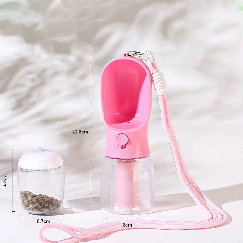 The Trail Flask – Portable 2-In-1 Pet Water & Food Bottle.