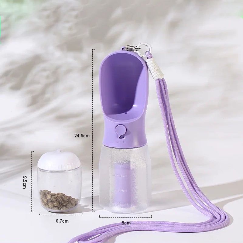 The Trail Flask – Portable 2-In-1 Pet Water & Food Bottle.