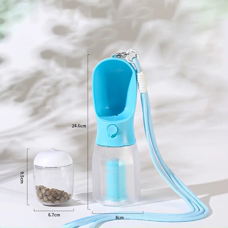 The Trail Flask – Portable 2-In-1 Pet Water & Food Bottle.