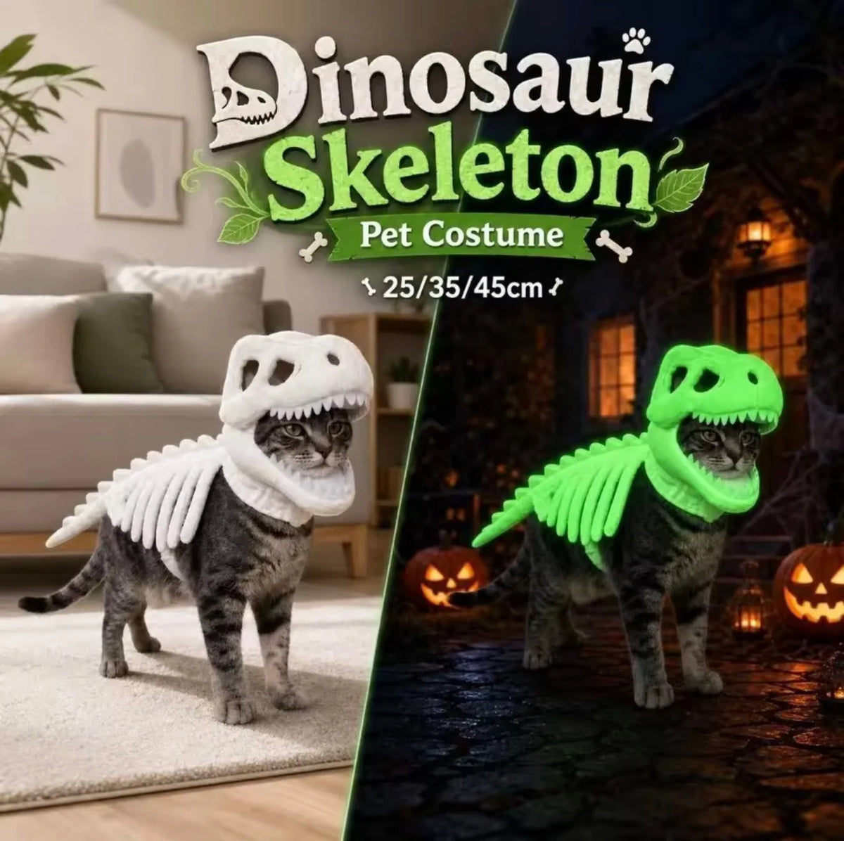The Fossil Feline – Dinosaur Skeleton Cat Costume.